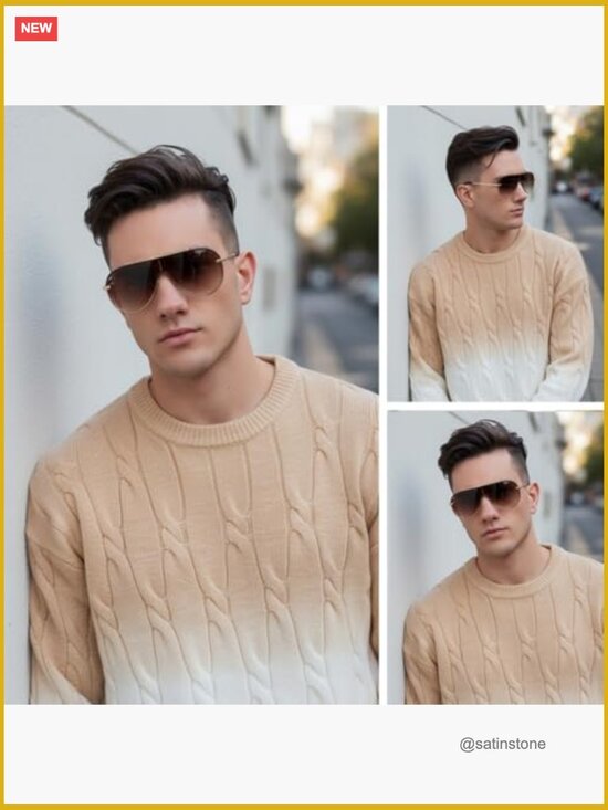 Oversized Shield Sunglasses with UV400 Protection, Rimless  display picture 1